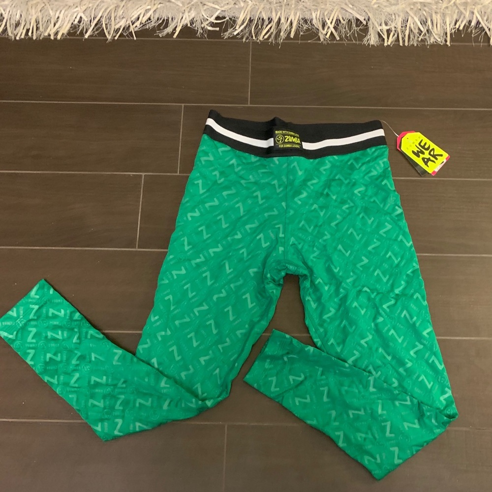 🆕 NWT Zumba M Green Long Leggings